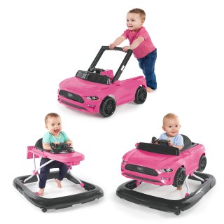 Bright Starts Ford Mustang Ways to Play 4-in-1 Baby Activity Push Walker Pink Ag