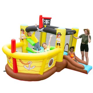 Doctor Dolphin Bounce House Inflatable Slide with Obstacles - Blower - Pirate Sh