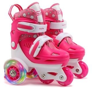 Quad Roller Skates for Kids Girls with Adjustable Size Age 3-9 Double Brakes Lum