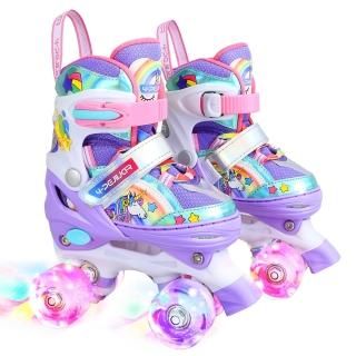 Rainbow Unicorn Kids Roller Skates for Girls Boys Toddler Ages 3-64-Pejiijar Adj