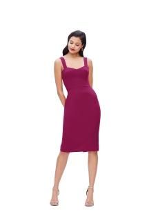 Dress the Population Women's Nicole Sweetheart Neck Bodycon MIDI Dress Dark Mage