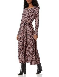 Anne Klein Women's Knit Long Sleeve Midi Dress Anise Combo M