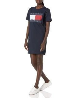 Tommy Hilfiger Women's Graphic T-Shirt Dress Sky Captain Large