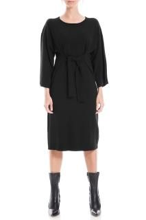 Max Studio Women's Long Sleeve Sweater Dress Black Medium