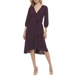 Tommy Hilfiger Women's Long Sleeve Trapeze Dress Aubergine 14
