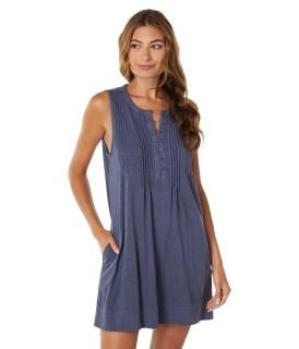 Lucky Brand Women's Pintuck Knit Mini Dress Night Shadow Blue Small