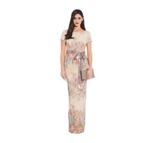 Adrianna Papell Women's Mateleasse Column Gown Blush Multi 18