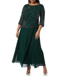 J Kara womens Plus Size Scoop Neck Line With 3/4 Sleeve Beaded Top Long Special 