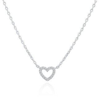 PAVOI 14K Gold Plated Cubic Zirconia Heart Necklace  Layered Necklaces  White Go