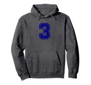 Jersey #3 Navy Blue Sports Team Player Fan Jersey Number 3 Pullover Hoodie