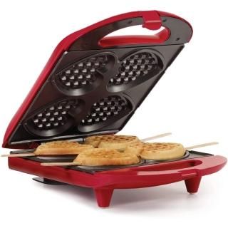 Holstein Housewares - Non-Stick Heart Waffle Maker Red - Makes 4 Heart-Shaped Wa