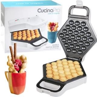 Bubble Waffle Maker- Electric Non stick Hong Kong Egg Waffler Iron Griddle - Rea