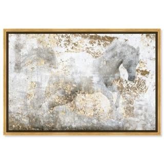 The Oliver Gal Artist Co. Running Horse Canvas Art 36x24 Gold Frame