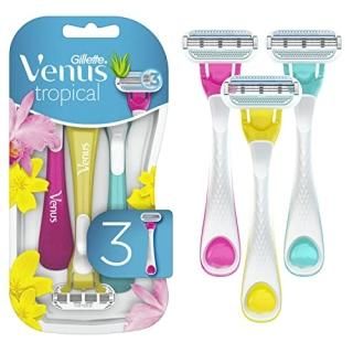 Gillette Venus Tropical Disposable Razors for Women 3 Count Designed for a Smoot