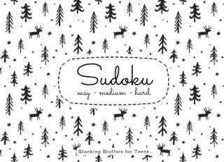 Stocking Stuffers for Teens Sudoku Puzzle Book 3 Levels of Difficulty Christmas 