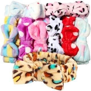 Teenitor 9pcs Bow HeadbandsSoft Carol Fleece Hairlace Hairbands for Washing Face