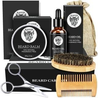Beard Kit for Men - Beard Gift Sets with Beard Oil Beard Balm Beard Brush Beard 