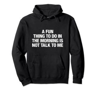 A Fun Thing To Do In The Morning Is Not Talk To Me Pullover Hoodie