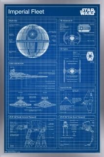 Trends International Star Wars Saga-Imperial Blueprint Wall Poster 14.725 in x 2