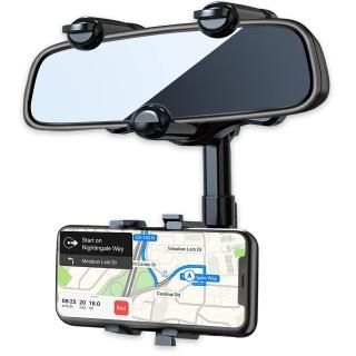 PKYAA Rearview Mirror Phone Holder for Car 360 Rotating Rear View Mirror Phone 