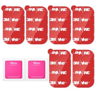 WixGear 3M 6 Pack Sticky Adhesive Pads Replacement Mounting Tape Dashboard Stick
