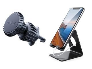 Bundle Set - Lamcall 4th Gen. Magnetic Car Vent Phone Holder CV07 + Desktop Phon