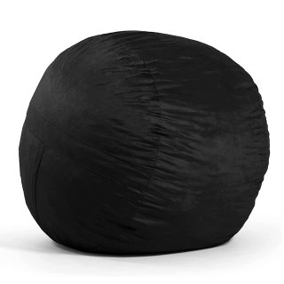 Big Joe Fuf Large Foam Beanbag Chair Black Plush