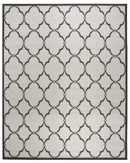 SAFAVIEH Linden Collection 8' x 10' Light Grey/Charcoal LND125A Trellis Indoor/ 