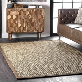 nuLOOM Hesse Checker Weave Seagrass Area Rug 6' x 9' Brown