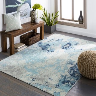 Artistic Weavers Danu Outdoor Modern Abstract Area Rug 8'10 x 12' Navy/Pale Blue