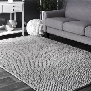 nuLOOM 200CB01D-609 Wool Rug 6' x 9' Light Grey