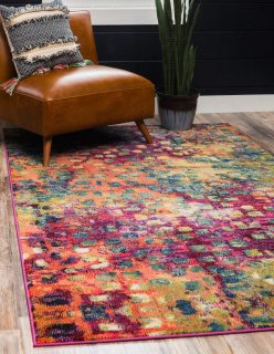 Unique Loom Jardin Collection Colorful Vibrant Abstract Modern Area Rug 10 x 14 