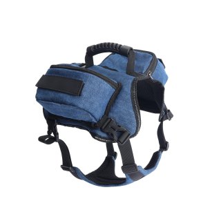 POP DUCK Dog Saddle Bag Adjustable Dog Hiking Backpack Harness Travel Camping Hi