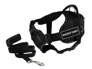 Dean & Tyler's DT Fun Chest Support WHASSUP DAWG Harness X-Large with 6 ft Padde