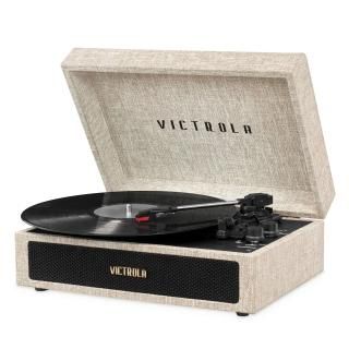 Victrola Parker Bluetooth Suitcase Record Player with 3-Speed Turntable Light Be