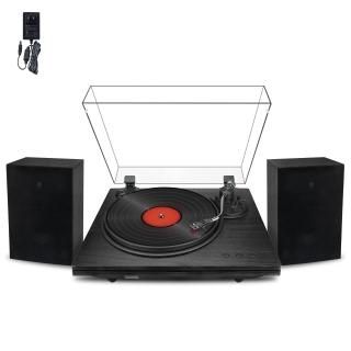 HONGUT Record Player Bluetooth Turntable for Vinyl Records with Stereo Bookshelf