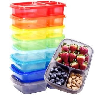 Youngever 8 Pack Bento Lunch Box Meal Prep Containers Reusable Plastic Divided F