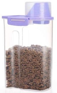 Pet Food Storage Container with Measuring Cup Pour Spout and Seal Buckles Food D
