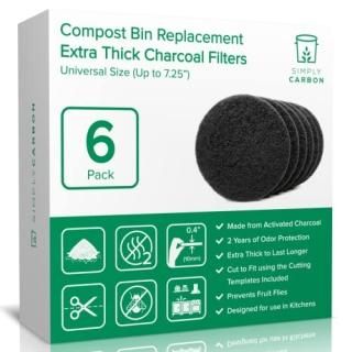 2 Years Supply Extra Thick Filters for Kitchen Compost Bins - Longer Lasting Act