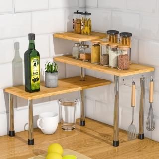 ZHWS Kitchen Countertop Organizer Corner Shelf - 3 Tier Bathroom Storage Display