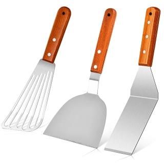Stainless Steel Fish Spatula Turner Set of 3 Metal Spatula Slotted Turner with W