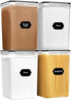 PRAKI Extra Large Tall Airtight Food Storage Containers 6.5L / 220oz BPA Free 4p