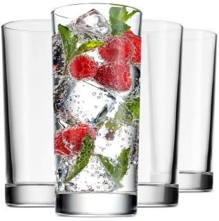 Godinger Highball Glasses Italian Made Glass Tall Beverage Cups - Set of 4