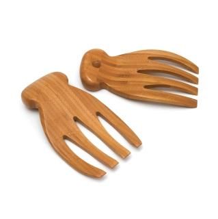 Lipper International 802 Salad Hands with Knob Stand Bamboo Set of 2 by Lipper I