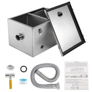 IRONWALLS 8LBS Top Inlet Commercial Grease Interceptor Stainless Steel Grease Tr