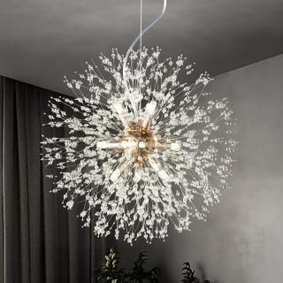 zhllmq Modern Chandeliers Firework Dandelion Sputnik Chandelier Crystal Gold Lig