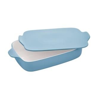 KitchenAid Rectangular Baker with Lid Vitrified Stoneware 9in 13in 2.5in Blue Ve