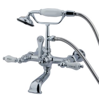 Kingston Brass Cc546T1 Clawfoot Tub Filler With Hand Shower - Polished Chrome Fi