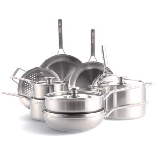 Merten & Storck Tri-Ply Stainless Steel Induction 14 Piece Cookware Pots and Pan