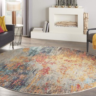 Nourison Celestial Abstract Multicolor 8' Round Area Rug  7'10 x Round